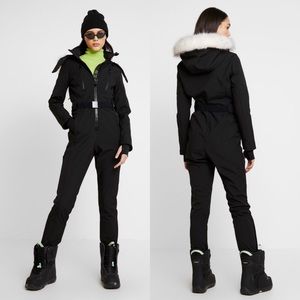 TOPSHOP SNO Black Ski Suit Shell Jumpsuit Onesie 2